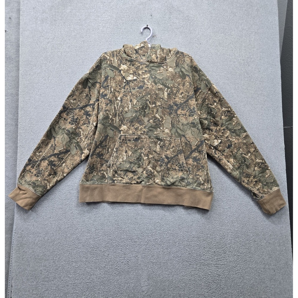 American Eagle Outfitters Men Hoodie XL Brown Camouflage Fleece Activewear